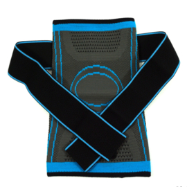 Elastische kniebandage sportbrace blauw/grijs