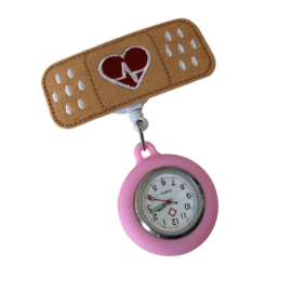 Zorghorloge Flex Pleister heartbeat Roze