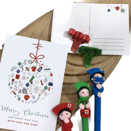 Kerstkaart Zorg: Merry Christmas Love & Care