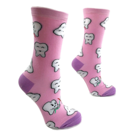 Happy2Care tandarts sokken Caries Attack Pink