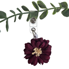 Flower Textiel - Jojo - trekkoord voor badge of sleutel Bordeaux