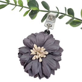 Flower Textiel - Jojo - trekkoord voor badge of sleutel Grijs