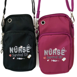 Telefoontasje & schoudertasje - Nurse Survival - Cerise