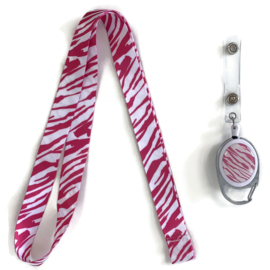 Badge Jojo & sleutelkoord -  Pink Zebra - Mix & Match