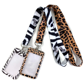Keycord & pas houder verticaal - Zebra
