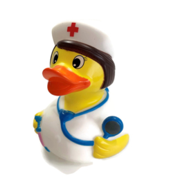 Zuster Duck - Badeend - verpleegkundige Brunette