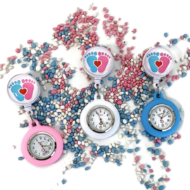 KraamZorg Horloge flex - Babyvoetjes Wit