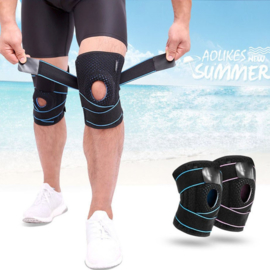 Knie Brace Topline strings + gel pelotte zwart/Lime
