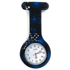 Verpleegkundige horloge clip - Ice Flower Blue