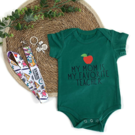 Baby rompertje - My favorite teacher - groen