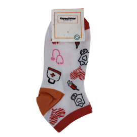 Enkelsokken zorgprofessional Happy2Wear - Pink Zebra