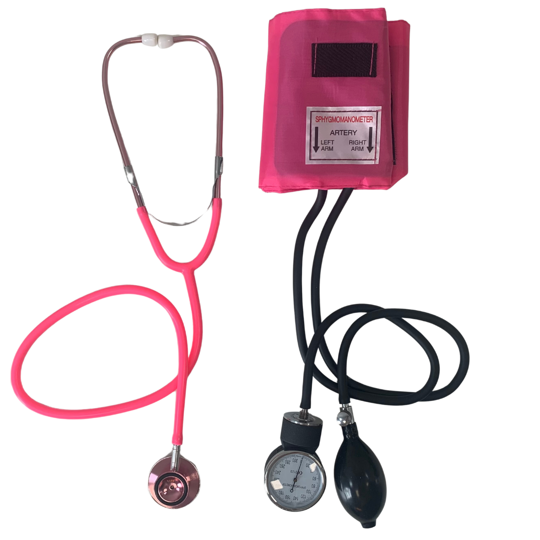 Set bloeddrukmeter & stethoscoop Pink