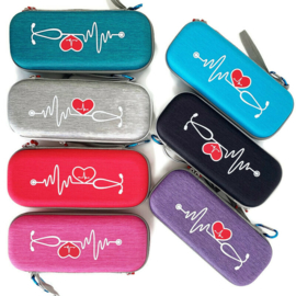 Luxe hard case Stethoscoop etui - print rood hart