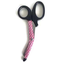 Utility schaar coated Roze met witte stippen