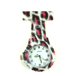 Verpleegkundige horloge schakel & print Pink Leopard