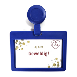 Badge + zipper Blauw