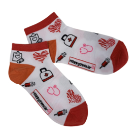 Enkelsokken zorgprofessional Happy2Wear - Pink Zebra