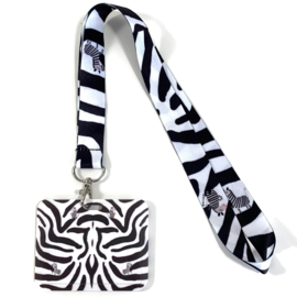 Keycord & pas houder horizontaal - Zebra