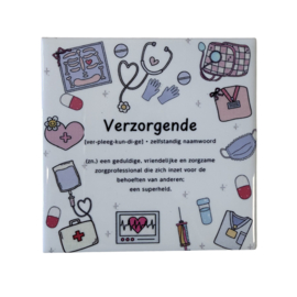 Tegeltje Verzorgende - Tegeltjestaal (10,5 x10,5 cm)