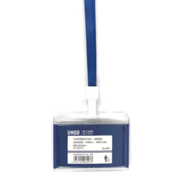 Acryl Pashouder / badgeholder + Lanyard - Blauw