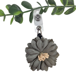 Flower Textiel - Jojo - trekkoord voor badge of sleutel Olijf