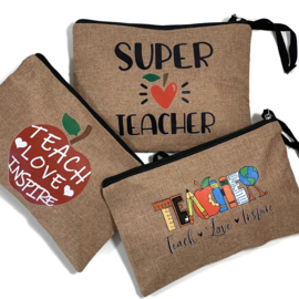 Etui - JUTE  voor pennen of cosmetica - TEACHER APPLE