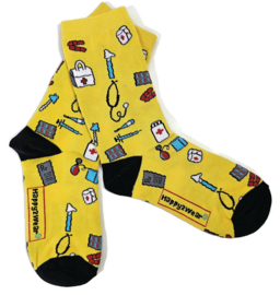 Happy2Wear Zorgsokken Pills & More Yellow