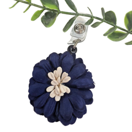Flower Textiel - Jojo - trekkoord voor badge of sleutel Marine