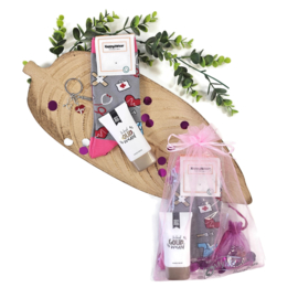 Cadeauset zorgheld op sokken - Roze/Grijs