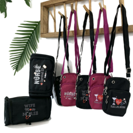Telefoontasje & schoudertasje - Nurse Survival - zwart