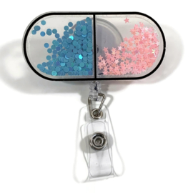 Jojo- zipper Confetti - Pil Glitter roze & blauw