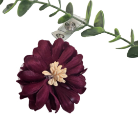 Flower Textiel - Jojo - trekkoord voor badge of sleutel Bordeaux