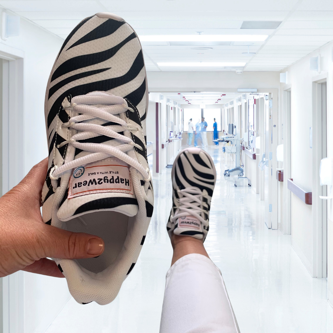 Happy2Wear Zorg Sneakers | Zebra zwart wit