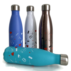 Dubbelwandige fles - ZORG symbolen - Lavendel