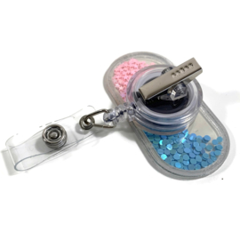 Jojo- zipper Confetti - Pil Glitter roze & blauw