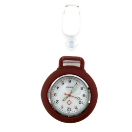 Horloge met PU clip Pastel - Bordeaux