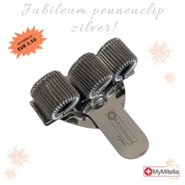 Pennenhouder clip - Jubileum - zilver