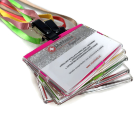 Billy Pashouder / badgeholder + Lanyard - Roze