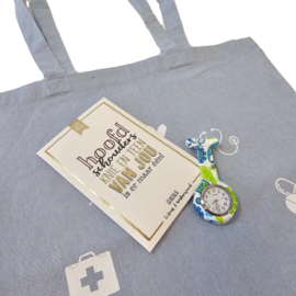 Zorgtopper cadeauset Blauw - Van jou is er maar één