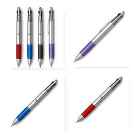 4 Kleuren pen zilverkleur