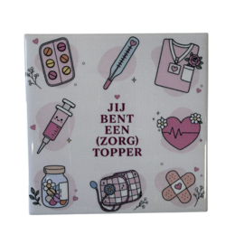Tegeltje Zorgtopper - Tegeltjestaal (10,5 x10,5 cm)