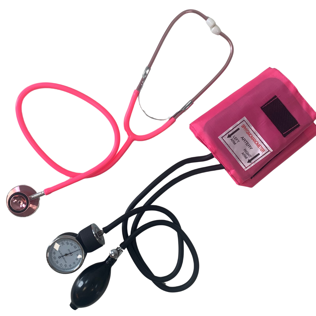 Set bloeddrukmeter & stethoscoop Pink