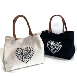 Canvas Schoudertas DIERZORG - shopper Naturel HART