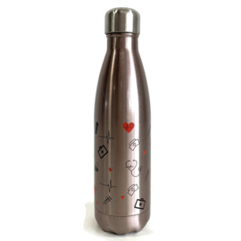 Dubbelwandige fles - ZORG symbolen - Rosé