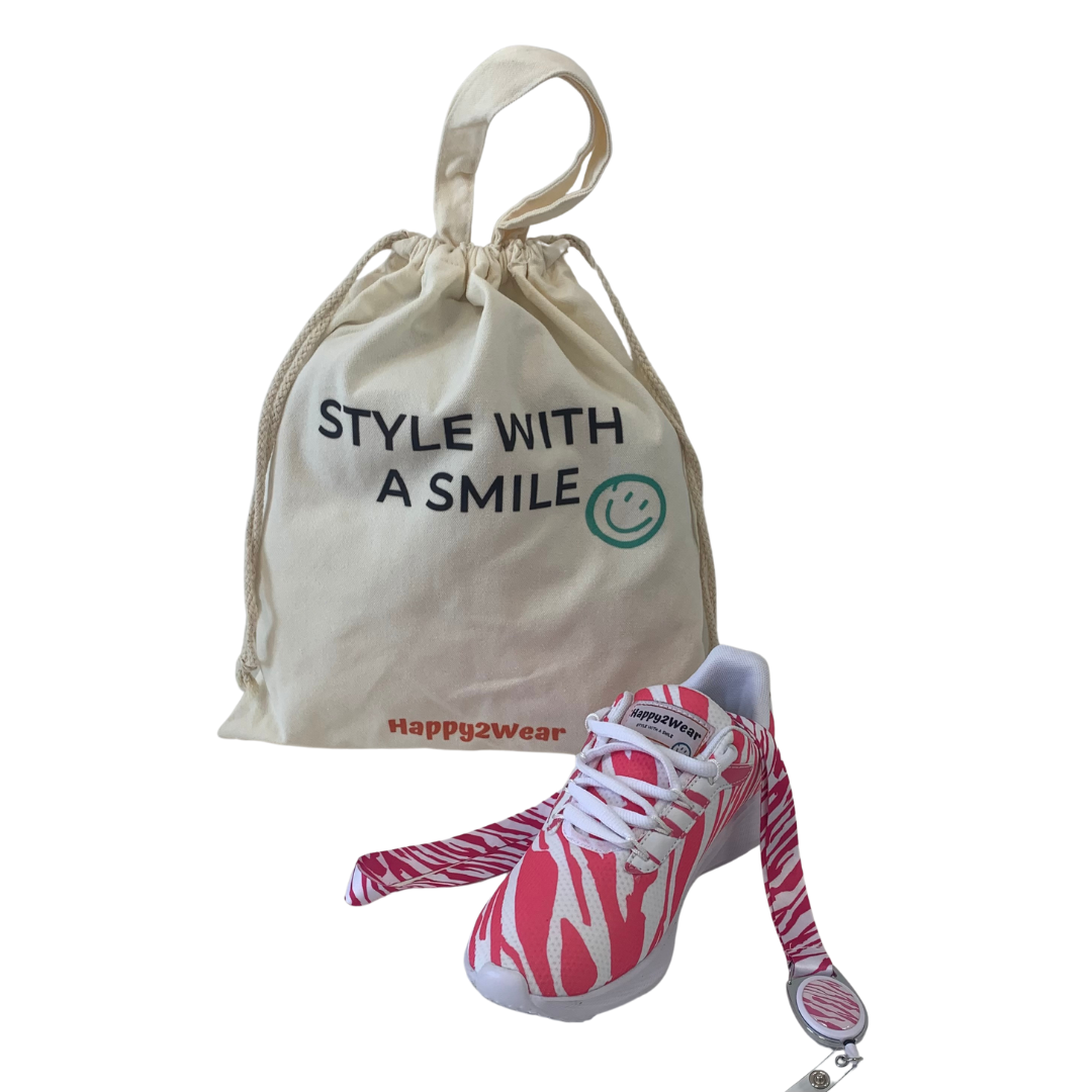 Happy2Wear Zorg Sneakers - Pink Zebra