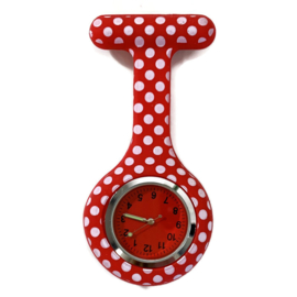 Siliconen Verpleegkundige horloge - Dots / stippen - Rood