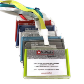 Acryl Pashouder / badgeholder + Lanyard - Lime