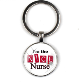 Sleutelhanger Nice Nurse  Wit