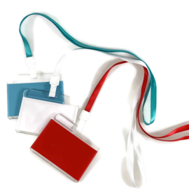 Acryl Pashouder / badgeholder + Lanyard - Rood