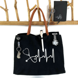 Canvas Schoudertas ZORG - shopper Zwart